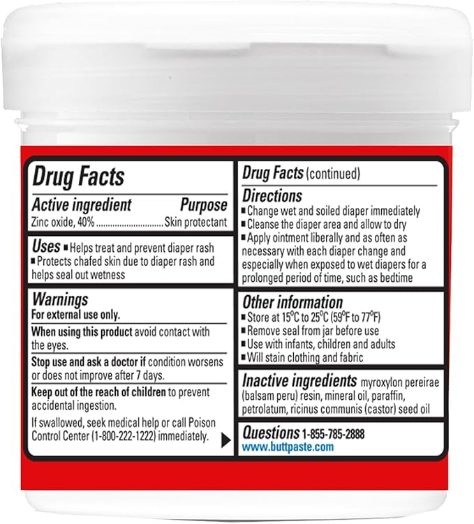 Boudreaux's Butt Paste 4oz Butt Barrier Ointment and 14oz jar Max. Strength Diaper Rash Ointment