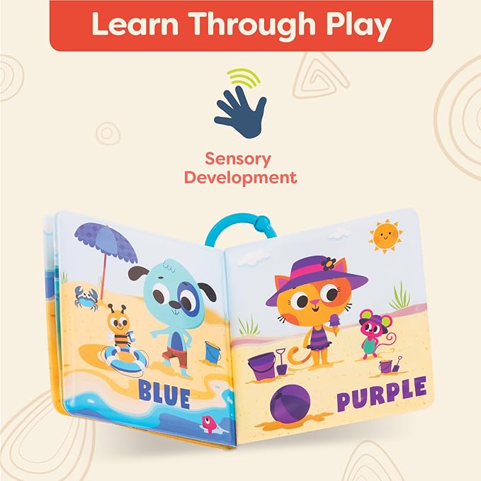 B. toys – Baby Bath Book – Educational Book for Babies – Book About Colors – Waterproof Bathtub Toys – 6+ Months – Tub Time Books – Colors