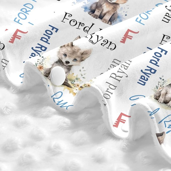 Personalized Winter Car Seat Covers for Babies with Name Wolf Minky Baby Car Seat Cover for Boys Girls Custom Infant Carseat Covers Baby Blanket Nursing Cover Breastfeeding Scarf