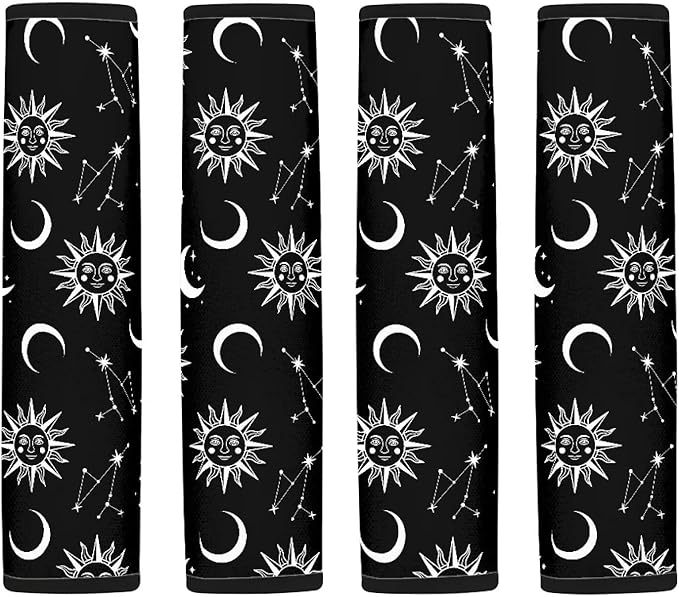 AFPANQZ Moon Star 2pcs Universal Car Seat Belt Pads Cover Vehicle Seat Belt Comfort Shoulder Pads for Adults Comfortable Pads Cushion for Adults Kids Non-Slip Shoulder Straps