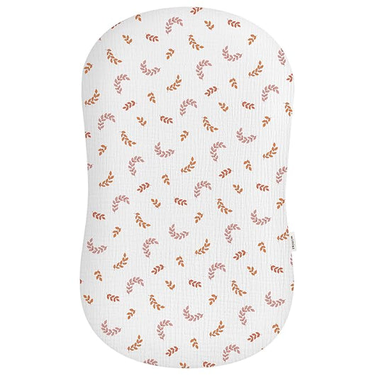 Muslin Baby Lounger Cover, Soft Breathable Newborn Lounger Pillow Cover for Boys Girls Infant (Leaf)