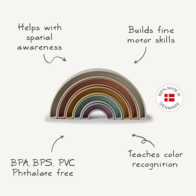 mushie Rainbow Stacker Toy | Made in Denmark (Hillside)