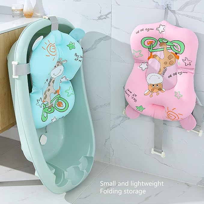 Garosa Baby Bath Pad, Newborn Bathtub Mat Infant Bath Supporter Pad Bathtub Pillow Nonslip Floating Bathing Tub Seat for Baby 0-12 Months ()