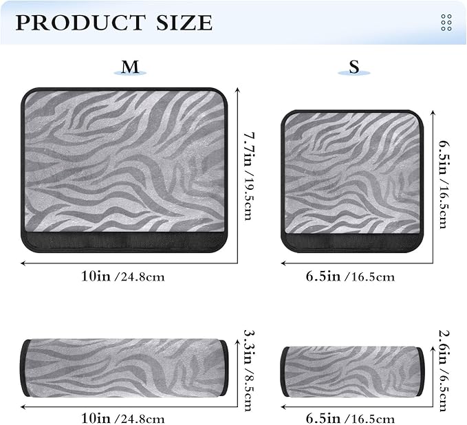2 Pack Seatbelt Covers Seat Belt Cover Pad for Adults Boys Girls Car Seat Strap Covers Pads Cushion Universal Shoulder Strap Pad Protector for Backpack Camera Bag 10x7.7Inch Light Silvery Zebra Print