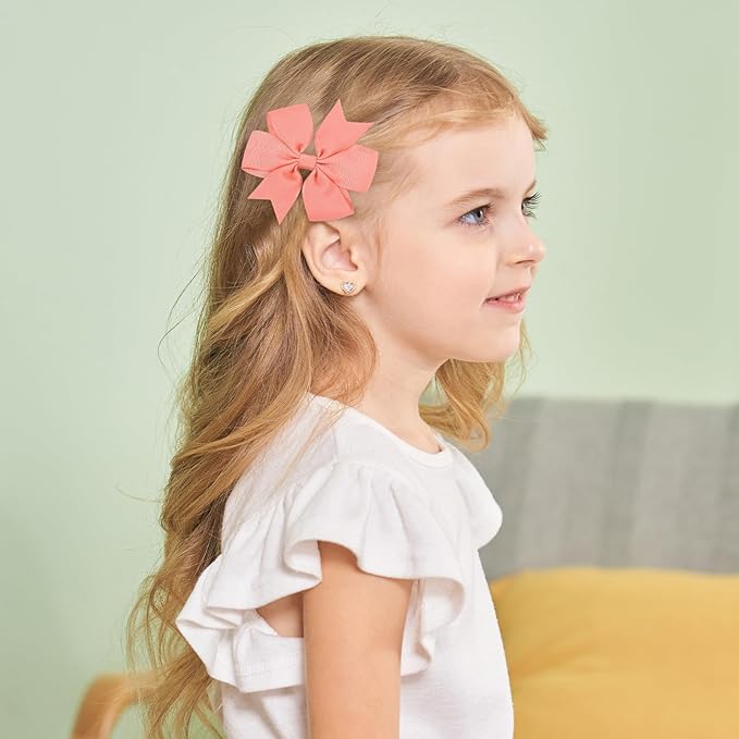 YLEN YHXX 40PCS Hair Bows for Girls 3 Inch Toddler Hair Clips Grosgrain Ribbon Pinwheel Hair Bow with Alligator Clip Handmade Hair Accessories for Girls Toddlers Teens