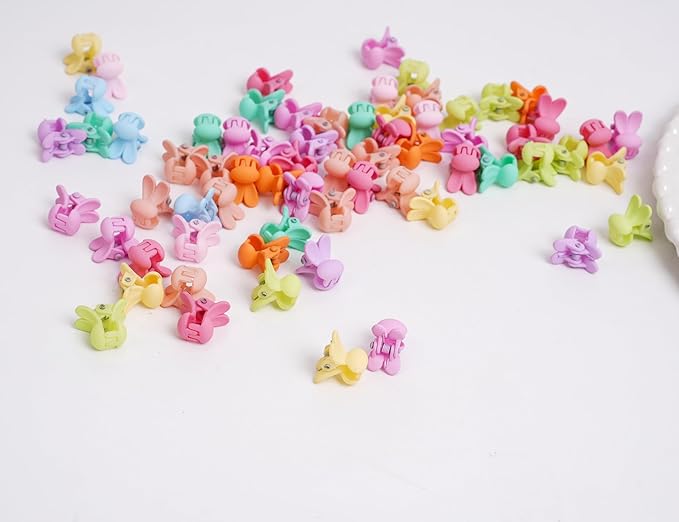 50 Pcs Colorful Mini Hair Claw Small Hair Clips Clamps Hair Accessories for Baby Girl Decorative Bun Tiny Hair Clips (Set-D)