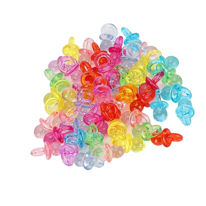 Acrylic Pacifier Decoration Toy Acrylic Pacifier Mini Color Baptism Baby Toys 100pcs Paint Ceramics (#3)