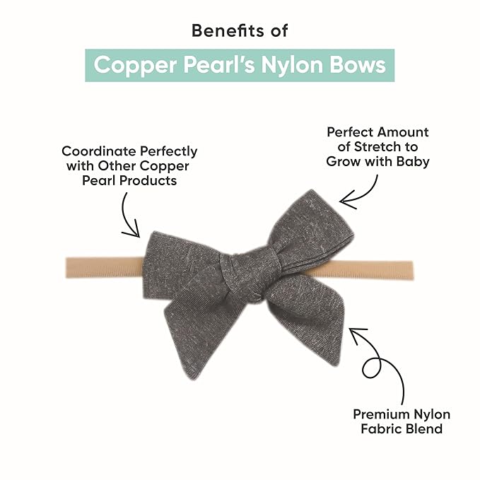 Copper Pearl Ribbon Baby Bow June