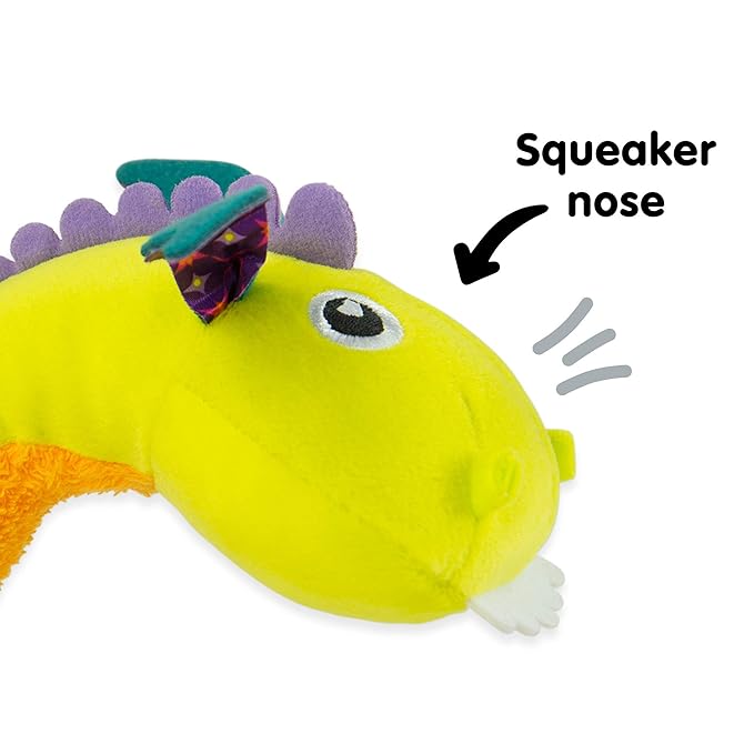 Lamaze Clip On Car Seat and Stroller Toy - Flip Flap Dragon - Crinkle Car Seat Toys and Stroller Toys - Sensory Toys for Babies - Travel Toys for Car - Infant Toys Ages 0 Months and Up