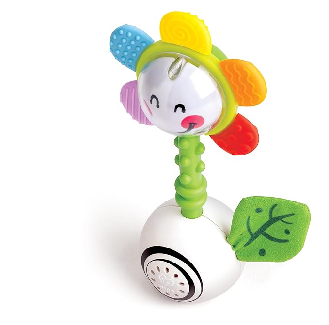 Hape Musical Flower Rattle | Multisensory Toy for Babies | Ideal for 0 Months Babies