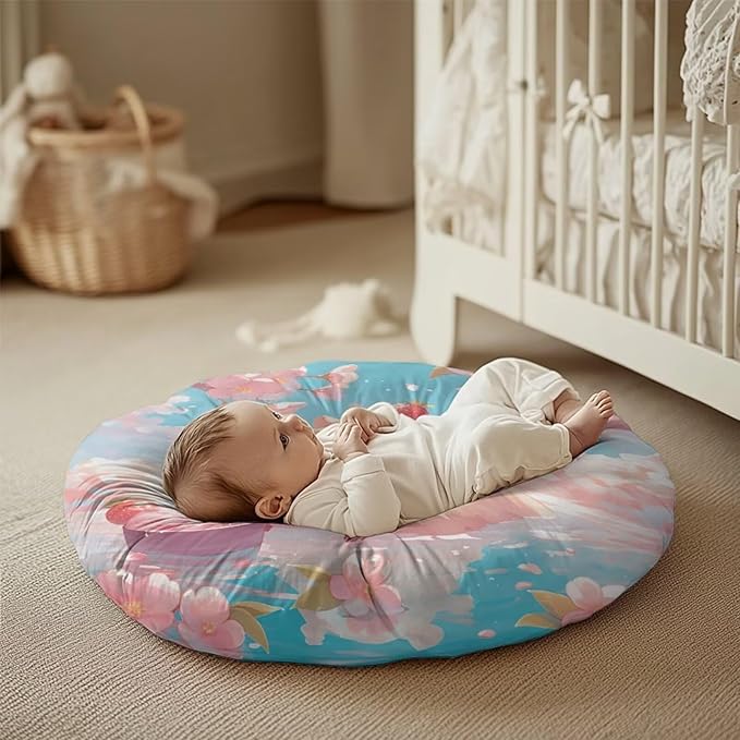 Cherry Floral and Capybara Newborn Lounger Cover Removable Cover Ultra Soft Comfortable Lounger Slipcover Protector Cover for Infant Lounger Pillow Easy to Use and Dustptoof