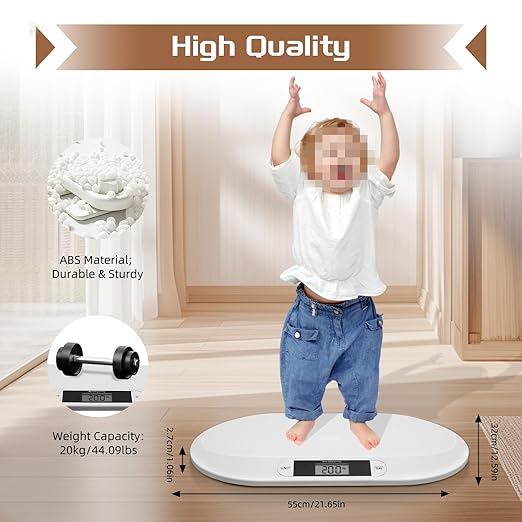Digital Weight Scale Puppy Scale Baby Scale Newborn Baby Weight Scale up to 44 lbs, High Precision Pet Weight Scale Newborn Scale for Weighing in KG/Pounds/Stone