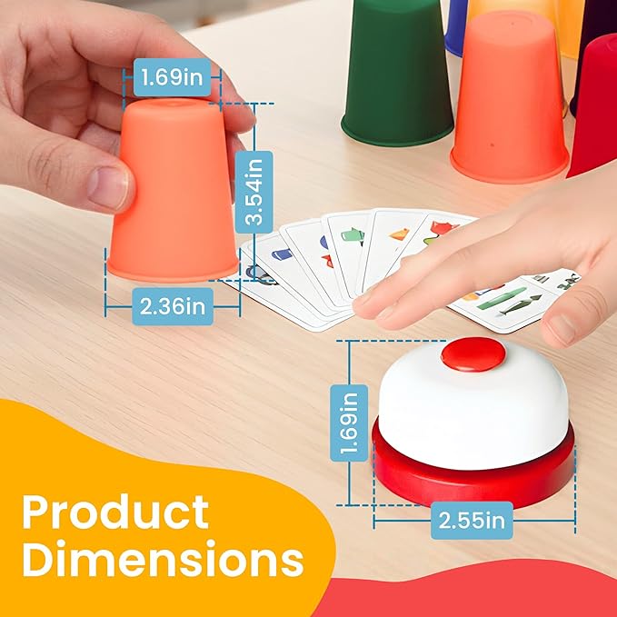 Speed Stacking Cups Set - 30 Colorful Stackable Cups in 6 Colors - Cup Stacking Game for Kids & Family | Sharper Focus, Quicker Hands & Eyes, Brain Power & Team Fun