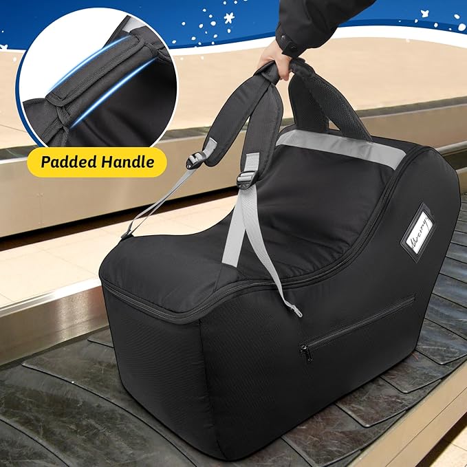 YOREPEK Padded Car Seat Travel Bag Backpack Compatible with All Nuna Pipa Car Seat and Base, Infant Car Seat Bags for Air Travel with Shoulder Straps, Carseat Cover with Side Pocket, Protective Feet