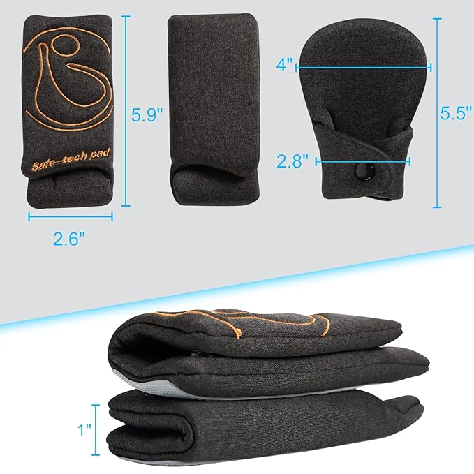 Innokids Car Seat Strap Cover Set for Baby Kids Seat Belt Covers with Crotch Pad Back Anti-Slip Design for Car Seats Pushchair Stroller (Medium (5.9”L), Black Grey)