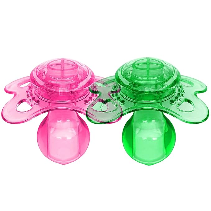 LittleForBig Bigshield Generation-3 Big Sized Pacifier Candy Gloss 2 Paci Pack - Pink and Green