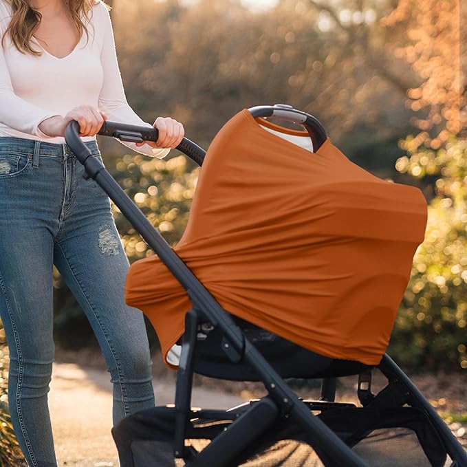 Solid Color Car Seat Nursing Breastfeeding Cover, Multi Use Cover Cozy Carseat Canopy Cover, Infant Babies Stroller Cover,Ultra Soft Stretchy Nurse Gifts Brickwork Breastfeeding Cover