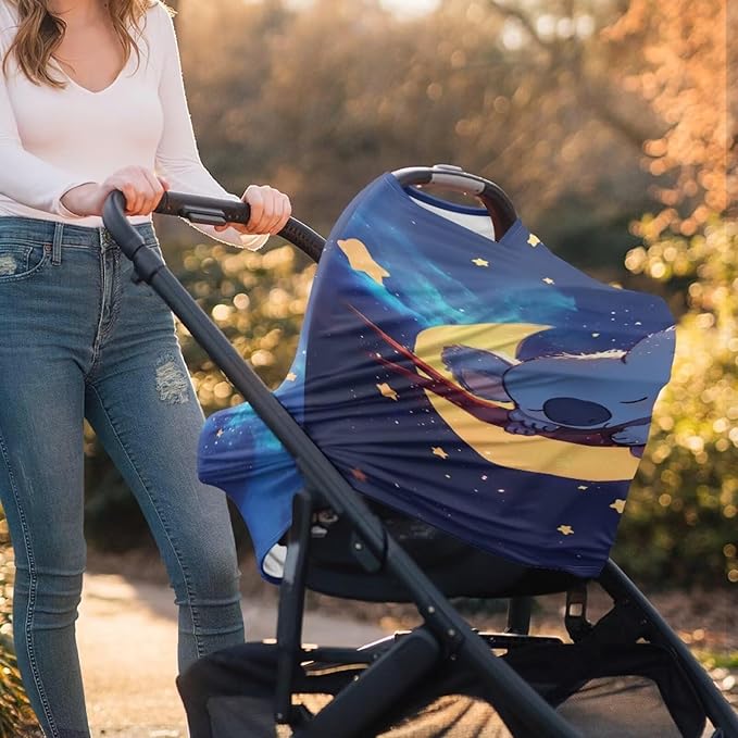 Youngerbaby Koala Galaxy Nursing Cover Breastfeeding Soft Infant Carseat Canopy Stretchy Breathable Cover for Stroller High Chair Shopping Cart Canopies