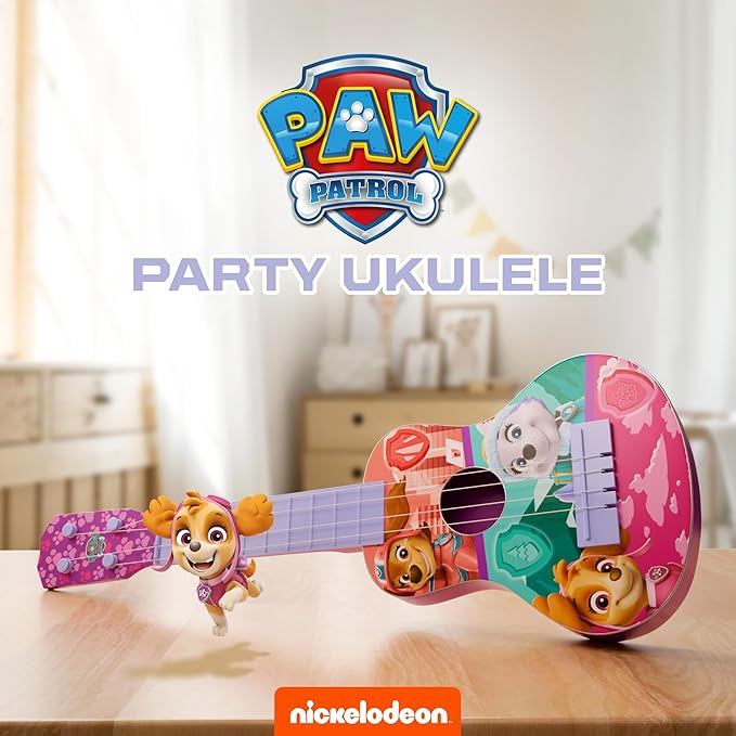 Lollipop Paw Patrol Party Ukulele - Musical Toy Gift for Toddlers4 String Mini Guitar Musical Instrument, Educational Learning Toy, Can Play with Strap or Picks - Great for Beginner