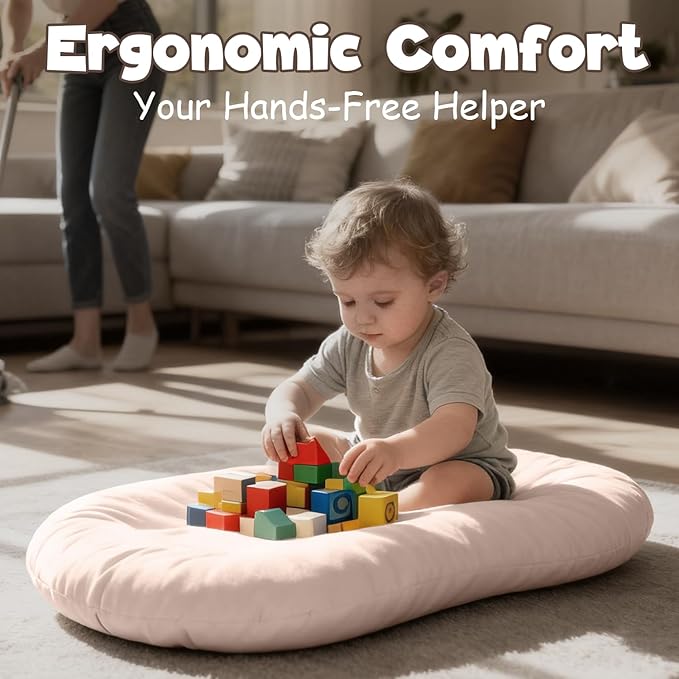 Extra Large Baby Lounger for Newborn & Infant, Pure Cotton Infant Lounger with Thick Support Filling & Removable Envelope Cover, Portable Baby Nest for Supervised Play