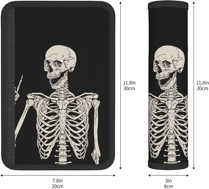 Skeleton Skull Seat Belt Cover Fits Cars Trucks SUV Sedans Air Permeability Car Seatbelt Strap Cover, Auto Interior Accessories Protector