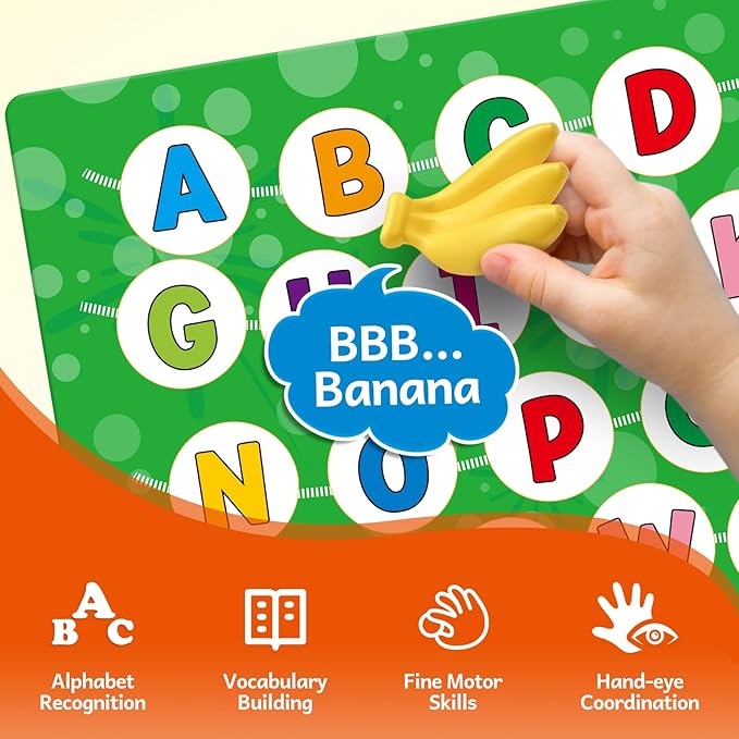 Kasfalci Alphabet Mystery Box for Kids,26 PCS ABC Learning Toys,Letters Sorting Matching Games for Toddlers,Letter Sounds,Speech Therapy Fine Motor Toys for Preschool Kindergarten Classroom