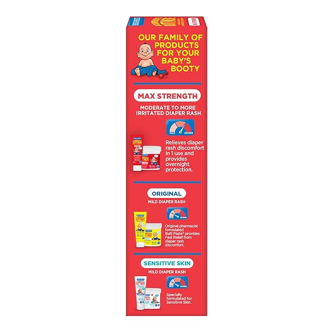 Boudreaux's Butt Paste Maximum Strength Diaper Rash Cream, Ointment | For Baby | 4 oz Tube | Pack of 3