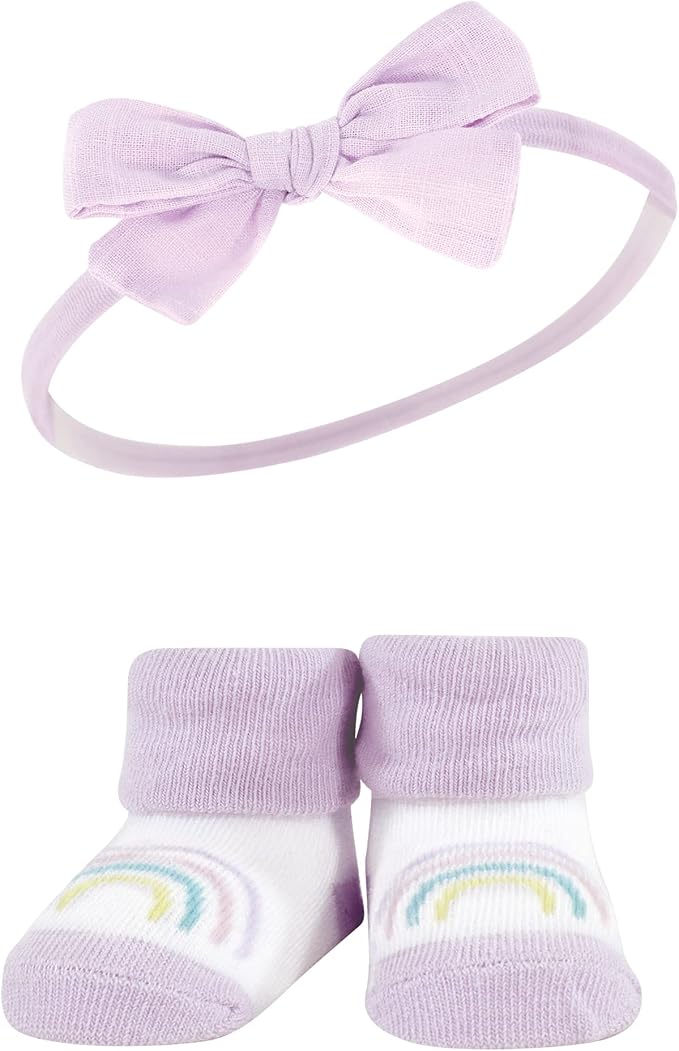 Hudson Baby Girl's Headband and Socks Giftset
