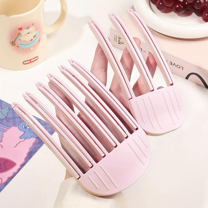 2Pcs Hair Volume Clip, Hair Root Lifter Clips Comb for Women Hair, No-Crease Hair Root Volumizing Clips for Fluffy Bangs (pink)