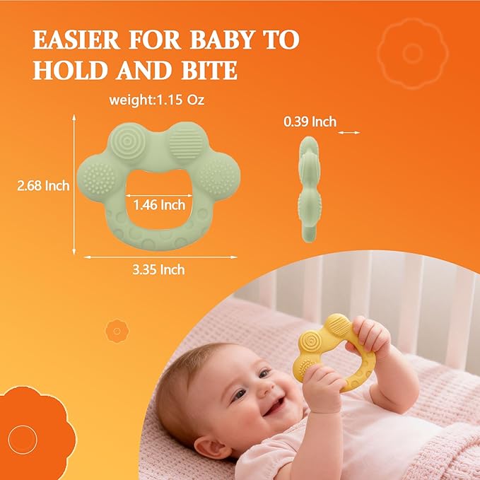 Easter Baby Teething Toys Baby Essentials & Infant Toys Silicone Teether for Babies 0 3 6Months Baby Chew Toys Newborn Learning Developmental Teether Relief Toys with 3pack Baby Toys Gifts Box