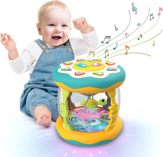 Baby Musical Toy12-24 Months - Ocean Projector with Rotating Lights, Night Light Toy, Crawling Learning Toy, Gifts for Boys & Girls