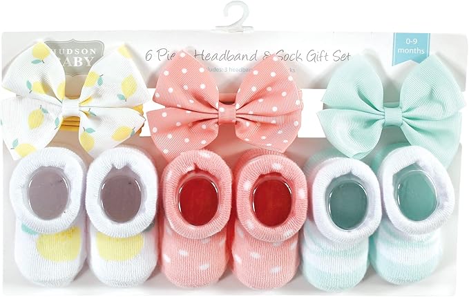 Hudson Baby Girl's Headband and Socks Giftset