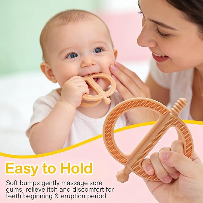 YAPROMO Silicone Teether Toys for 0-36 Months Babies, Teether Tubes for Teething Pain Relief - Anti-Choking Straw Tube Design, Sensory Teething Toys for Infants & Toddlers