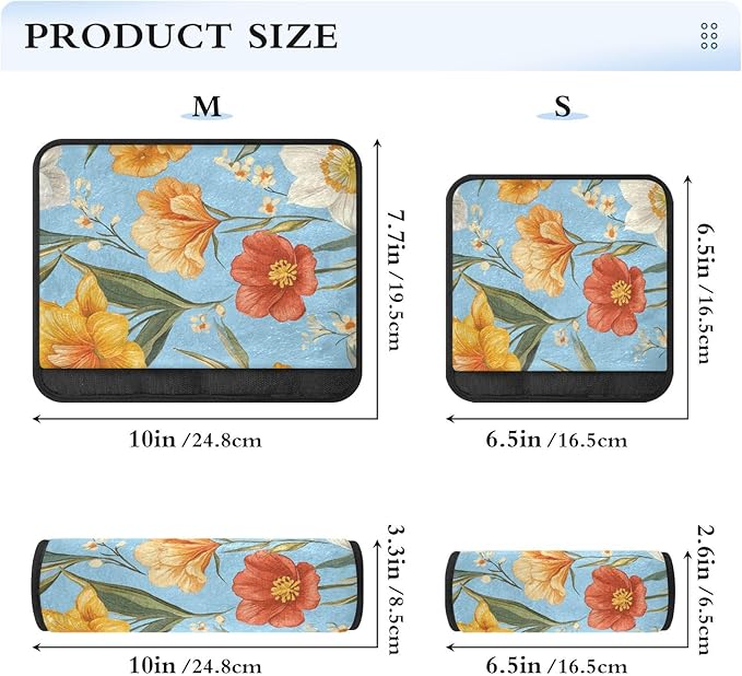 Car Seat Belt Pads Covers Set of 2 Soft Unique Camera Bag Strap Cover for Adults Youth Kids S Autumn Flowers Flower Daffodil Gladiolus Blue