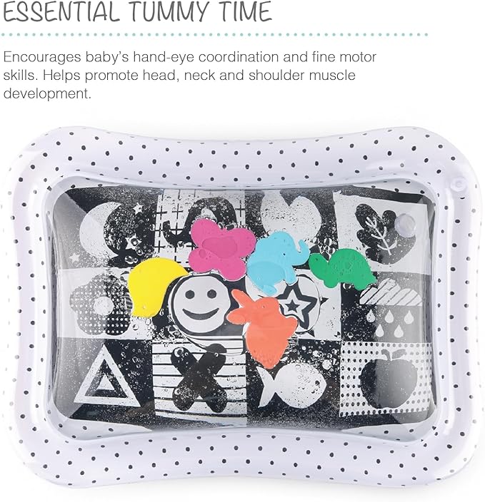 The Peanutshell Tummy Time Water Play Mat for Babies, Girls or Boys - High Contrast Sensory Developmental Toy, Infant Baby Floor Toys Games, Baby Essentials Must Haves - Montessori
