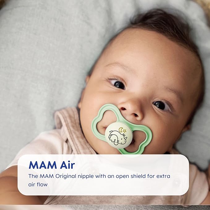 MAM Variety Pack Baby Pacifier, Includes 3 Types of Pacifiers, Nipple Shape Helps Promote Healthy Oral Development, 6 Pack, 6-16 Months, Unisex
