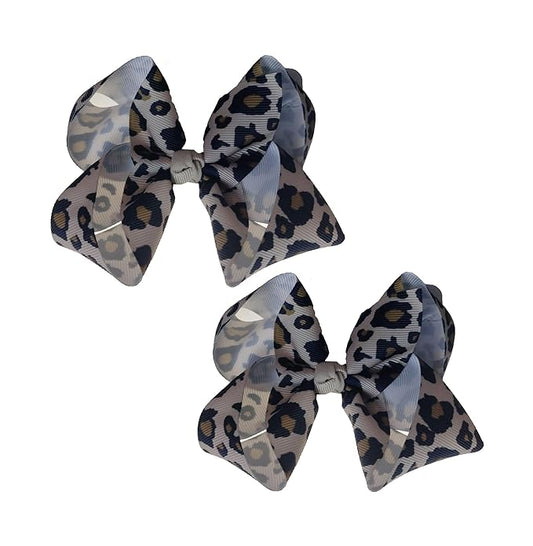 Baby girls leopard hair bow Clips Pin,leopard print bow hairpin for women(FD62-Leopard 1)