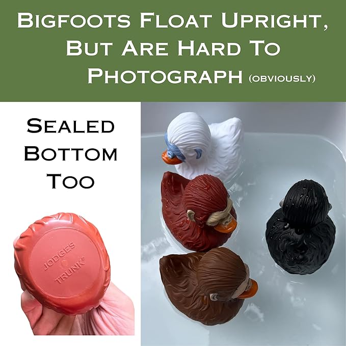 Bigfoot Rubber Ducks for Jeeps - Funny Jeep Ducks for Ducking - Ford Bronco Accessories for Squatching - Bigfoot Gifts for Men Women - Sasquatch Bath Toys for Kids - 3 Inch Size (Black, 1)