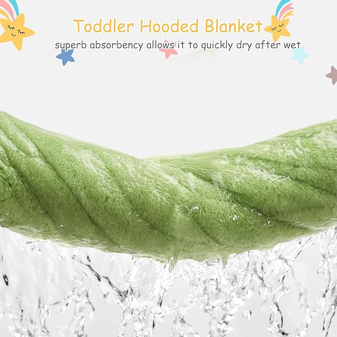 Toddler Hooded Bath Towel 27.5" X 55" Baby Towels with Hood Frog Soft Absorbent Toddler Towel Poncho Baby Hooded Blanket for Boys Girls