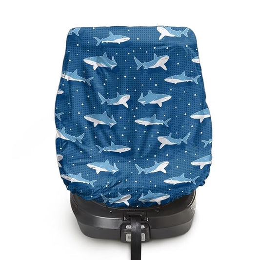 XYZCANDO Shark Print Car Seat Protector for Child Car Seat Cartoon Car Seat Covers for Babies Breathable Car Seat Sun Cover for Travel Thicken Infant Car Seat Protector Gift for Newborn