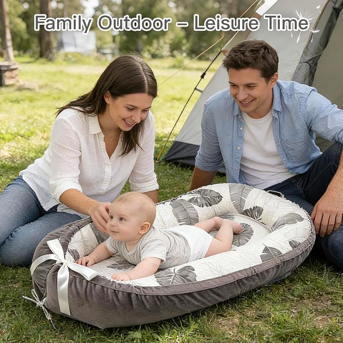 Infant Support Cushion | Organic Cotton Infant Support Cushion | Reversible, Adjustable & Portable Floor Cushion | Soft, Breathable, Washable Cover