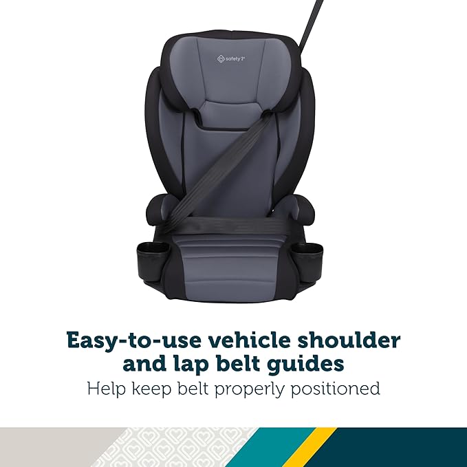 Safety 1st Grow and Go 2-in-1 Booster Car Seat with ComfortWings, Converts High-Back to Backless, 19" Wide, Fits 3 Across, Lightweight, Foldable, Easy-Clean, Cup Holders, 40-100 lbs, Sea Serpent
