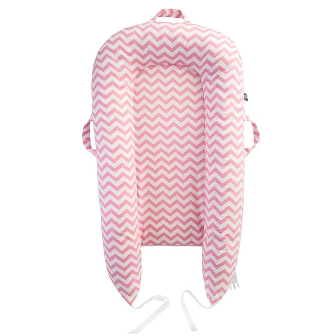 IBraFashion Newborn Lounger Cover - Dock a tot Covers Only 100% Cotton Co Sleeping Nest Sleep Pod Extra Replacement Cover Girls (Fits Dockatot Deluxe+) (Pink Chevron)