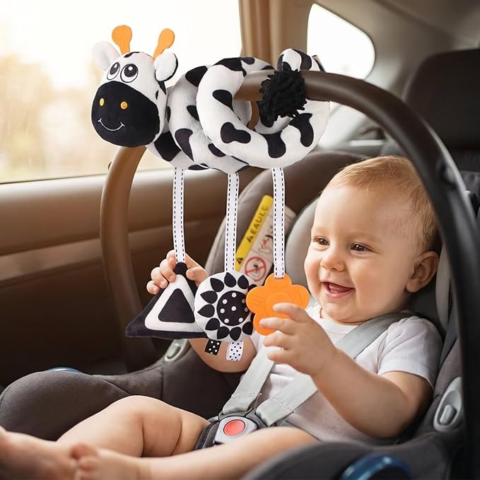 Multi-Use Baby Spiral Activity Toy – Spiral carseat Toy for Car Seat, Stroller,Play Gym, Keeps Baby Quiet, Easy Travel Solution
