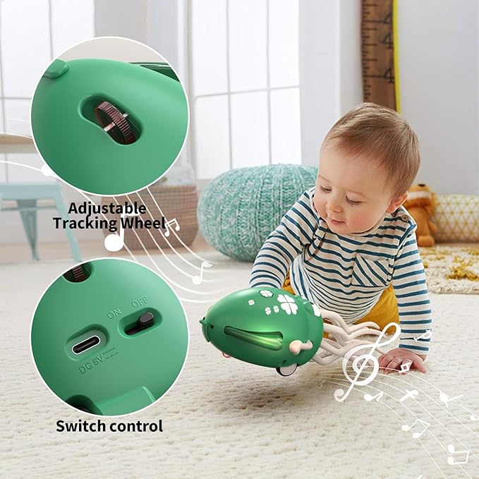 Electric Dancing Octopus Toy with Led Light and Music, Kids Electric Crawling Octopus Tummy Time Toys, Rechargeable Interactive Sensory Toys, for Christmas Birthday Gift (Cyan)