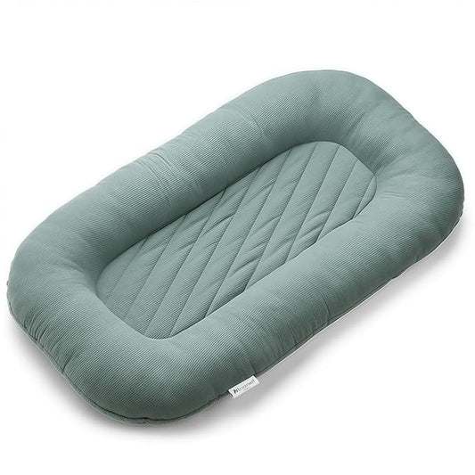 Oversize Baby Lounger for Newborn - 0-12 Months Infant Lounger Breathable Cotton Baby Nest Lounger Playtime Mat for Infant Essentials Baby Shower Gifts (Green)