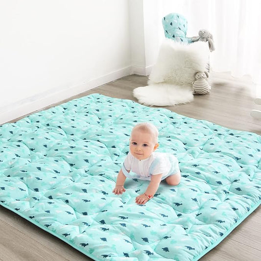SPRINGSPIRIT Baby Play Mats for Floor, 59x59 Inch Thicker and Larger Soft Cushioning Playmats for Babies and Toddlers, Foldable Washable Baby Playpen Mat,