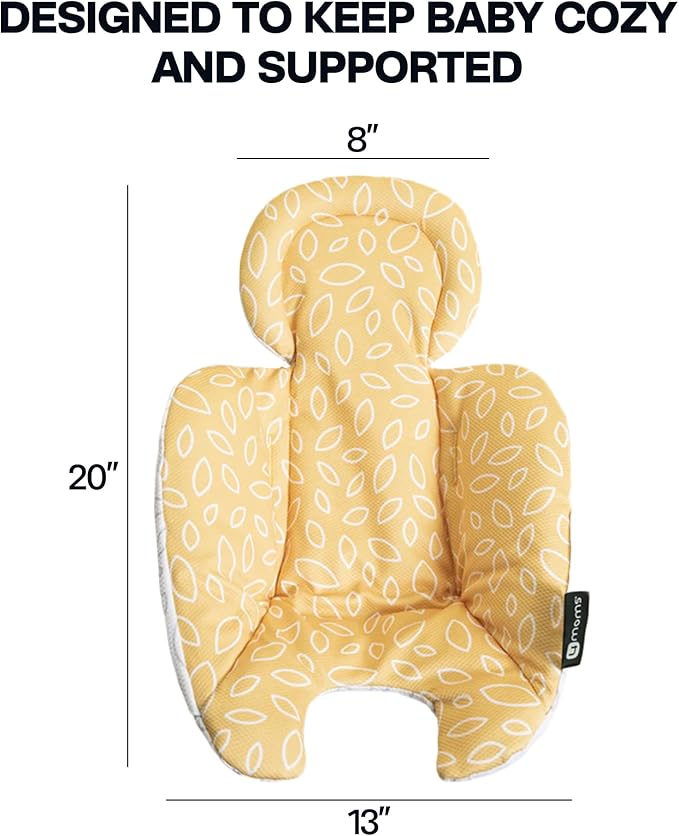 4moms RockaRoo and MamaRoo Infant Insert, Machine Washable, Cool Mesh Fabric, Reversible Design, Yellow