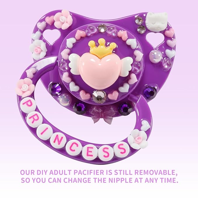 CutiePlusU Adult Sized Pacifier Dummy Big Shield DIY Handmade Darkpurple