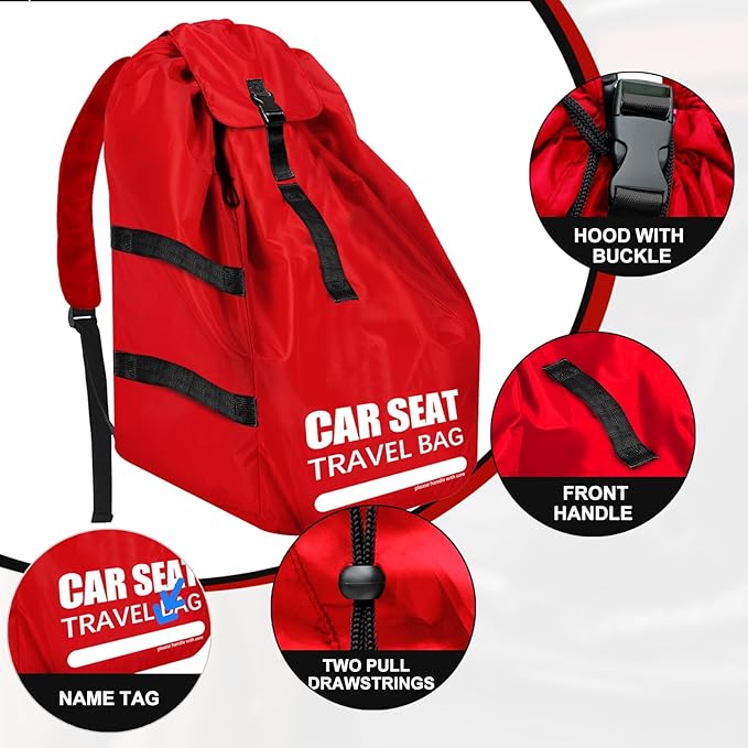 Car Seat Travel Bag for Airplane, Large Car Seat Bags for Air Travel with Comfort Padded Straps, Carseat Storage Bag / Backpack for Carseat Airport, Carseat Cover Travel - Baby Travel Essential
